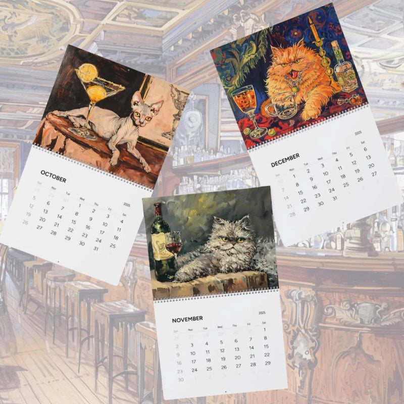 2025 Kalender für betrunkene Katzen