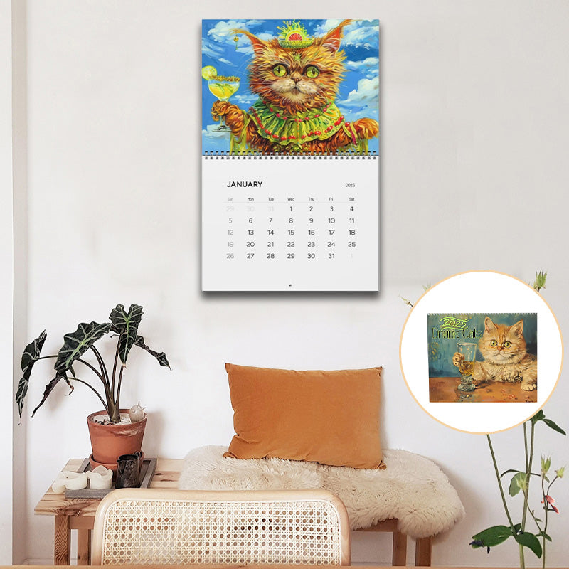 2025 Kalender für betrunkene Katzen