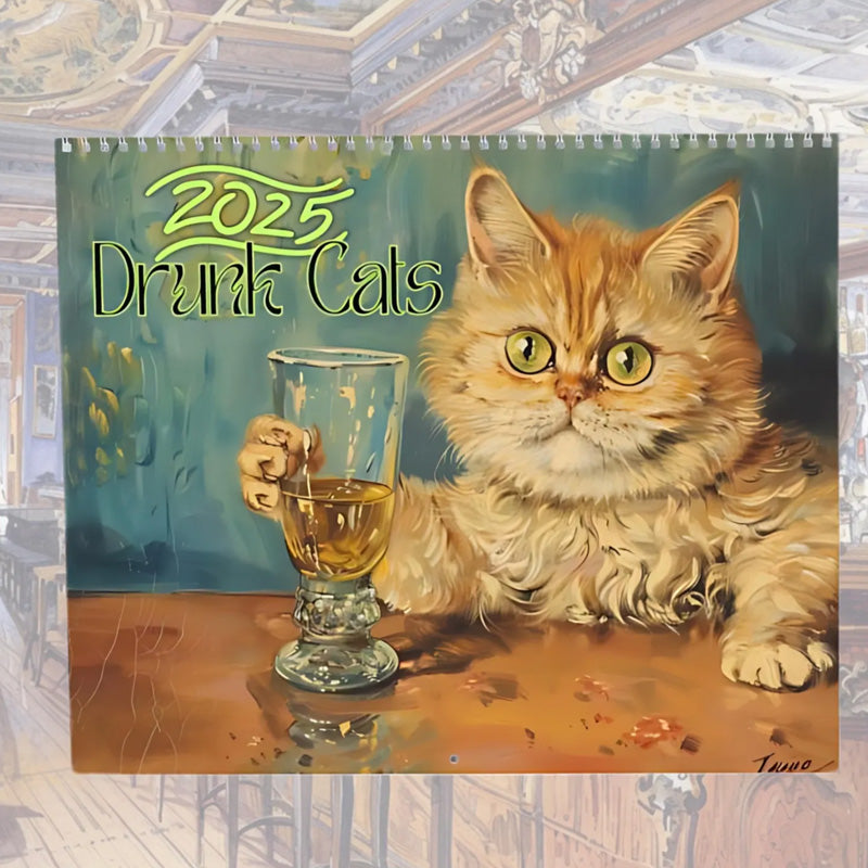 2025 Kalender für betrunkene Katzen