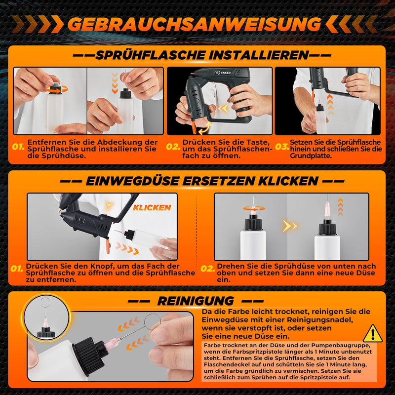 SAKER Kabelloser Elektrischer Farbspriter