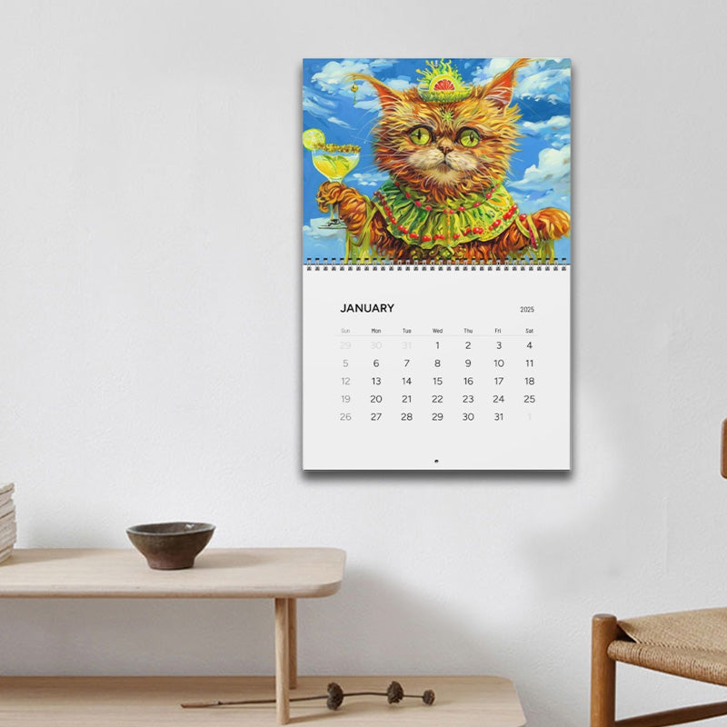 2025 Kalender für betrunkene Katzen
