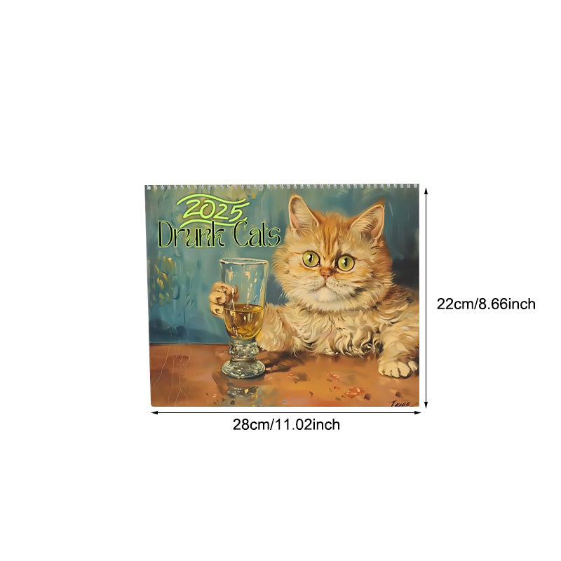 2025 Kalender für betrunkene Katzen