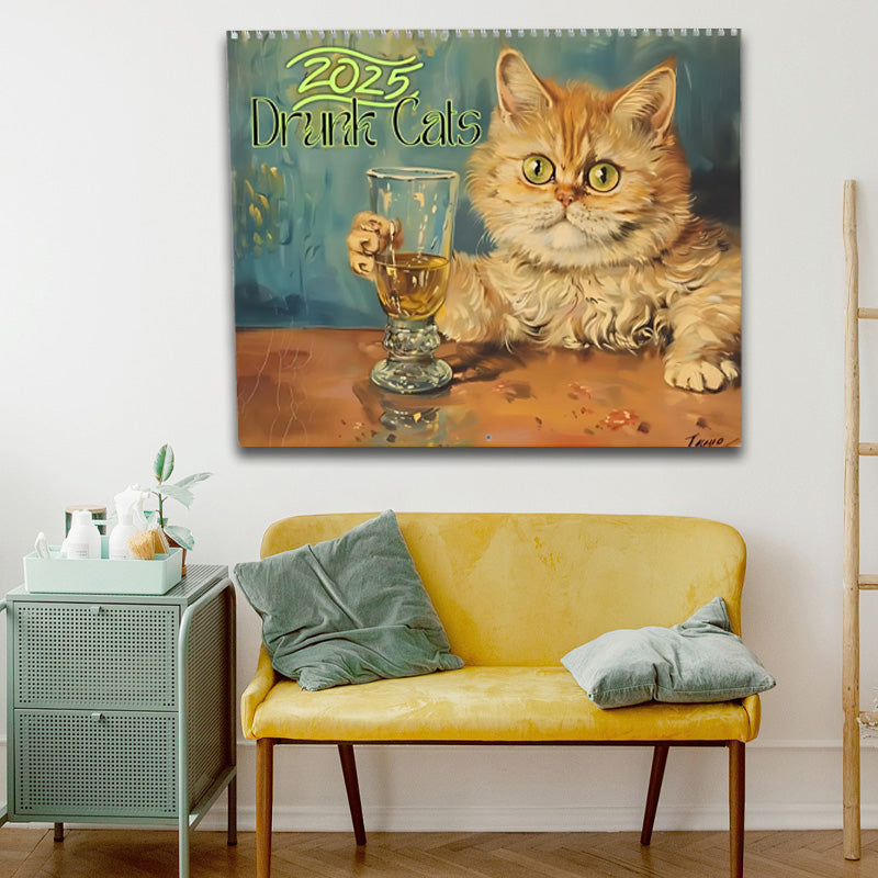 2025 Kalender für betrunkene Katzen