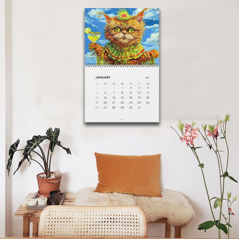 2025 Kalender für betrunkene Katzen