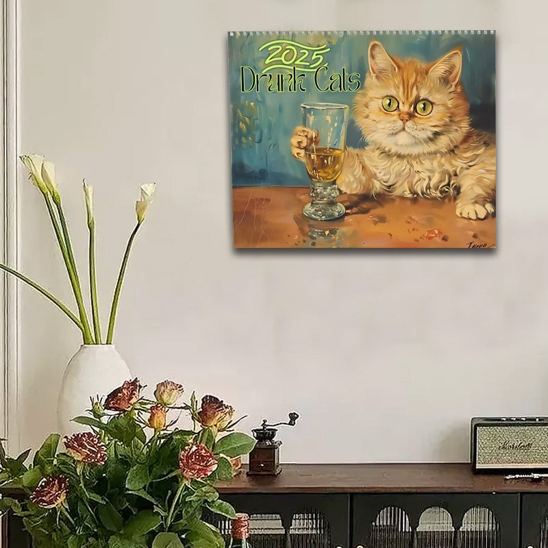 2025 Kalender für betrunkene Katzen