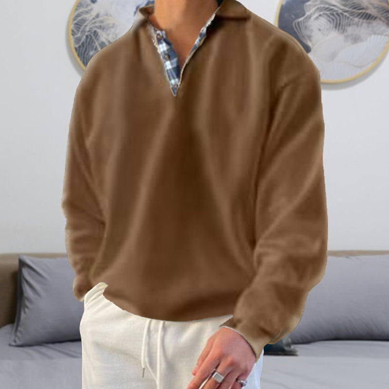 Einfarbiges Lässiges Langärmeliges Sweatshirt für Herren