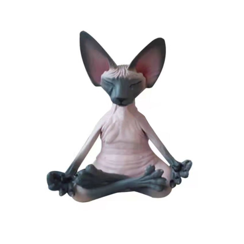 Sphynx Katze Yoga Statue