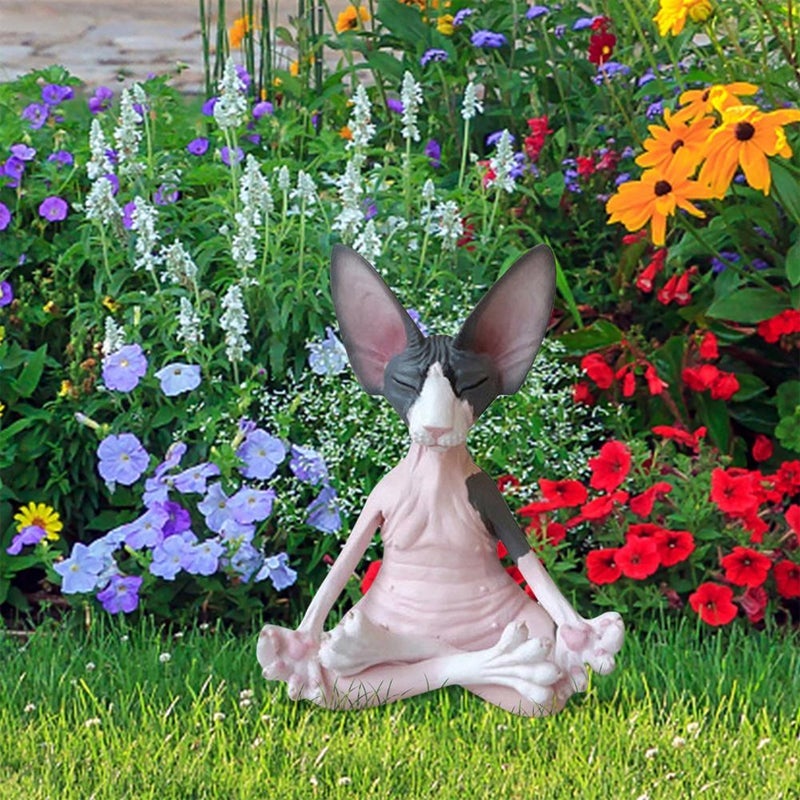 Sphynx Katze Yoga Statue