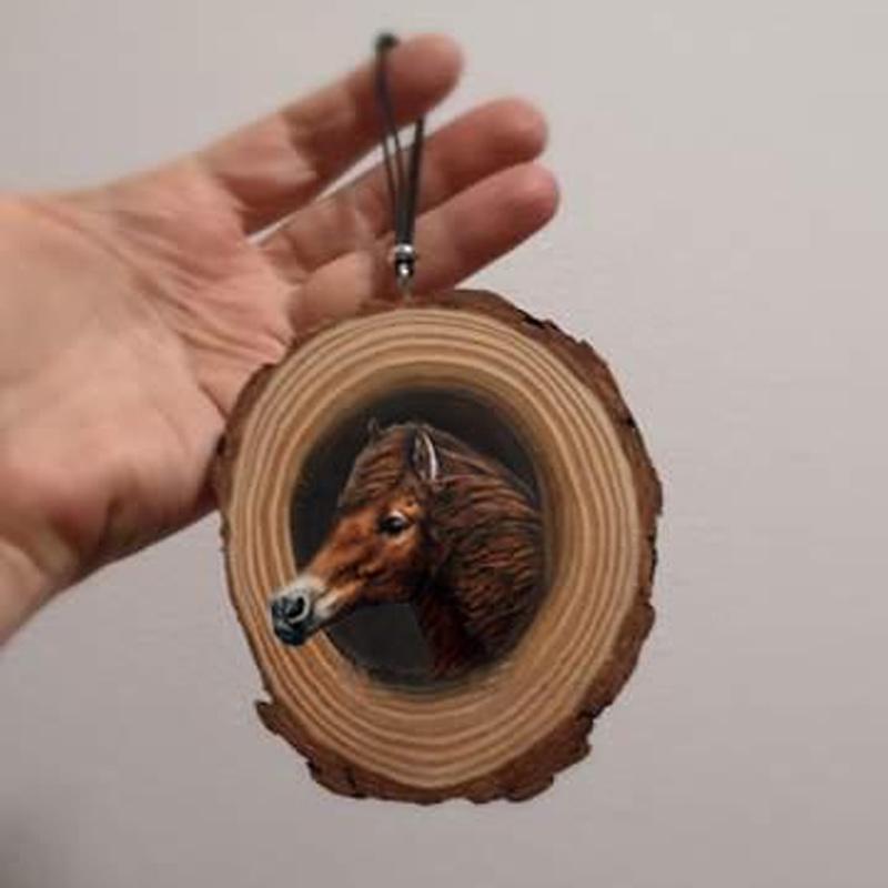 (🎅Vorzeitiger Weihnachtsverkauf - Sparen Sie 50% RABATT🎅) Weihnachten handbemalter Tier Holzscheibendekoration