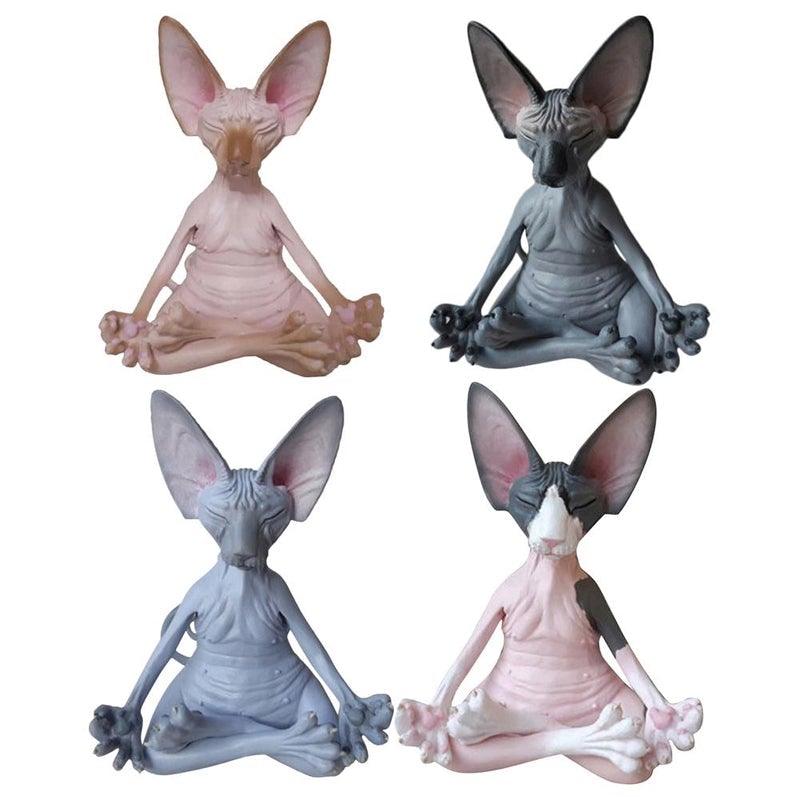 Sphynx Katze Yoga Statue