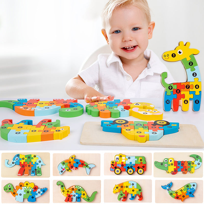 Pädagogisches 3D-Holzpuzzle für Kinder