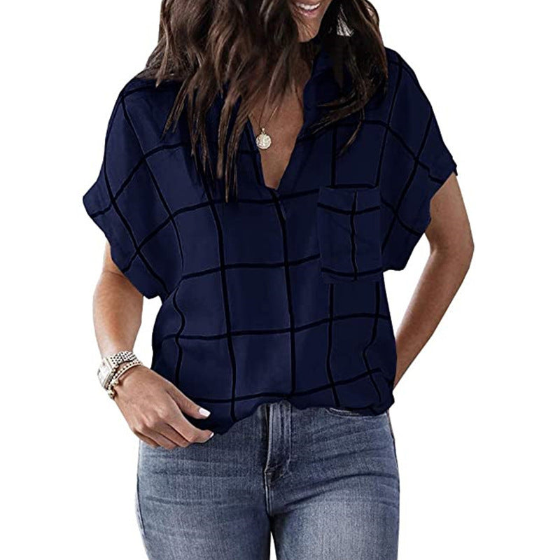 Lässige Karierte Bluse Für Damen