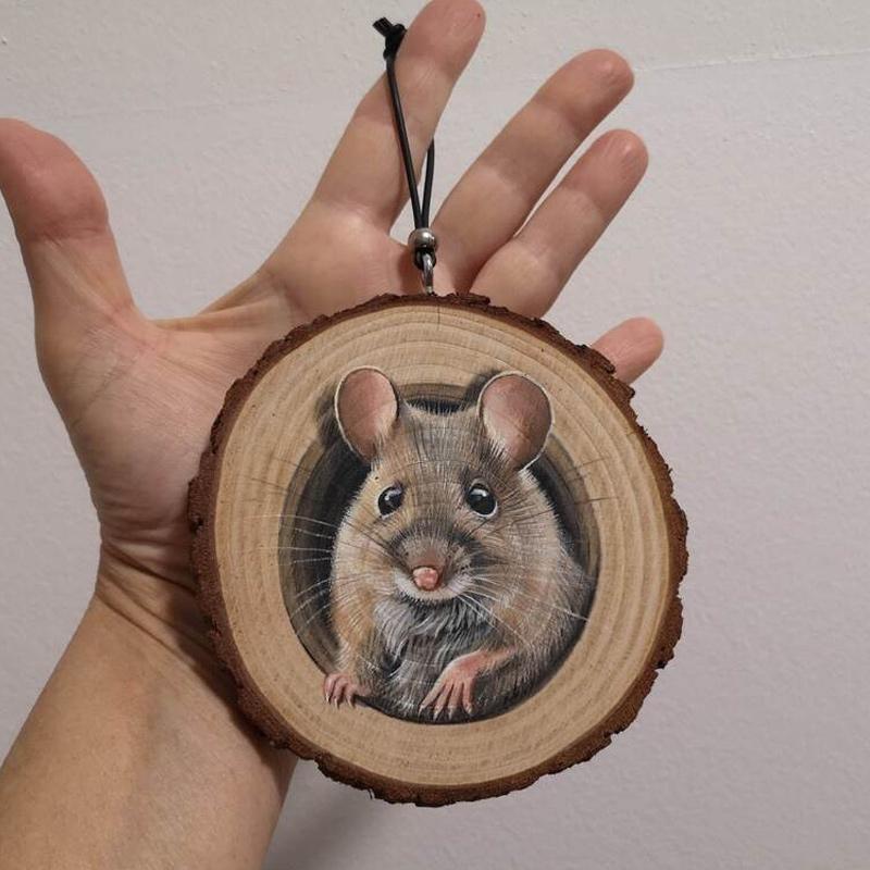 (🎅Vorzeitiger Weihnachtsverkauf - Sparen Sie 50% RABATT🎅) Weihnachten handbemalter Tier Holzscheibendekoration