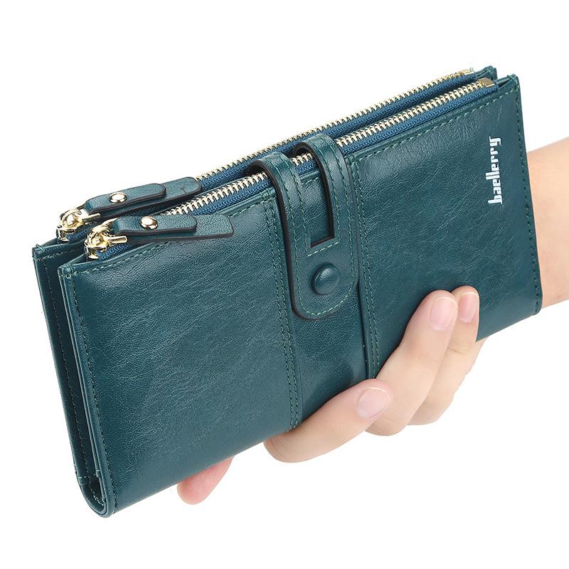 Damen Clutch mit zweifachem Reißverschluss