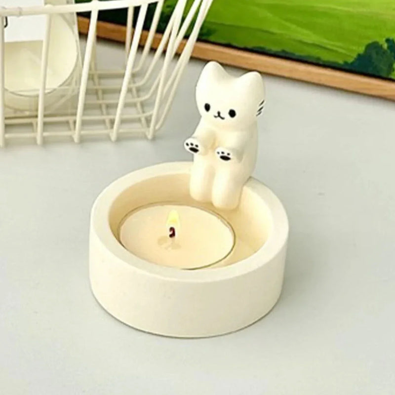 Niedlicher Katzen-Kerzenhalter