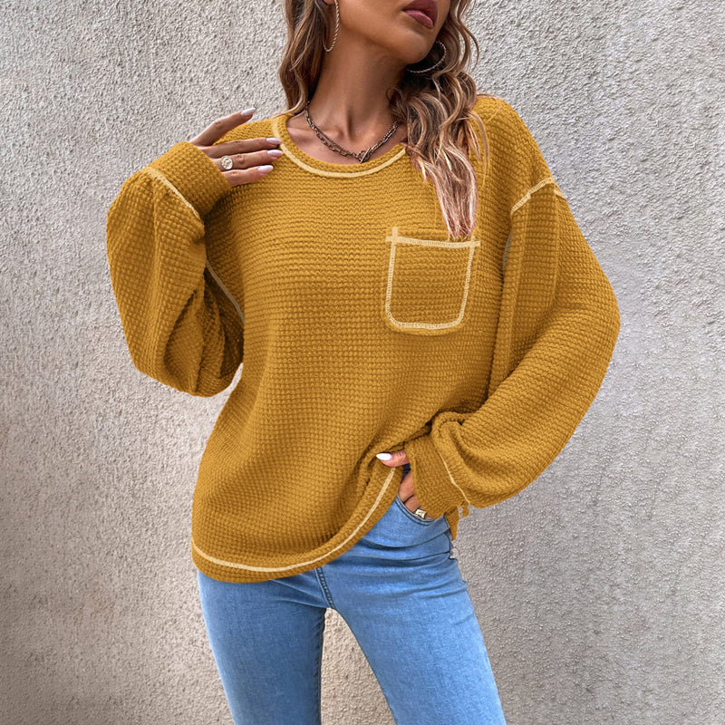 Tasche Rundhalsausschnitt Pullover