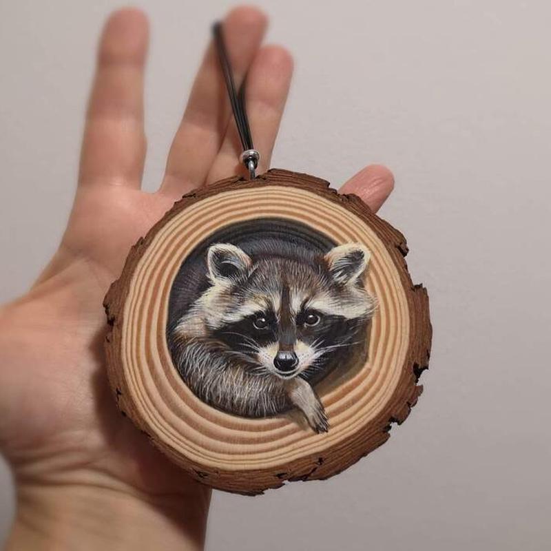 (🎅Vorzeitiger Weihnachtsverkauf - Sparen Sie 50% RABATT🎅) Weihnachten handbemalter Tier Holzscheibendekoration