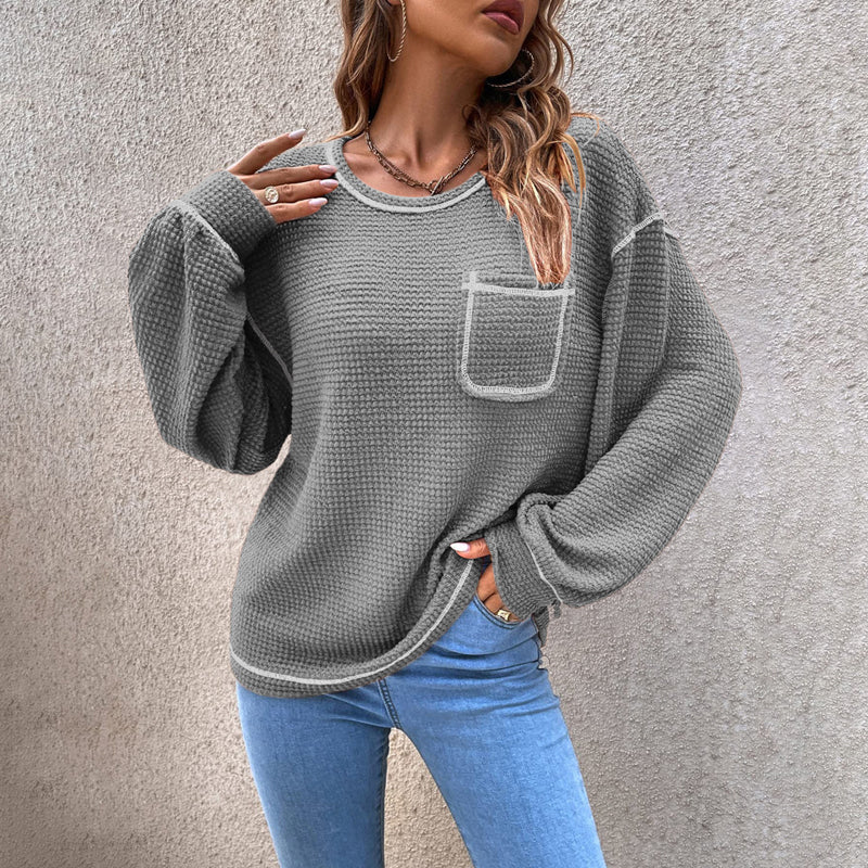 Tasche Rundhalsausschnitt Pullover