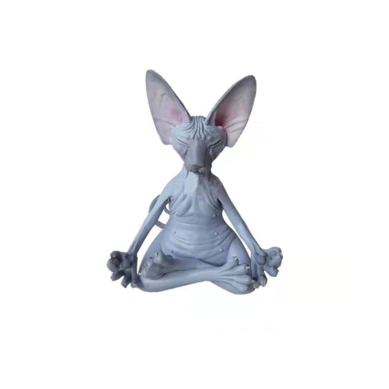 Sphynx Katze Yoga Statue