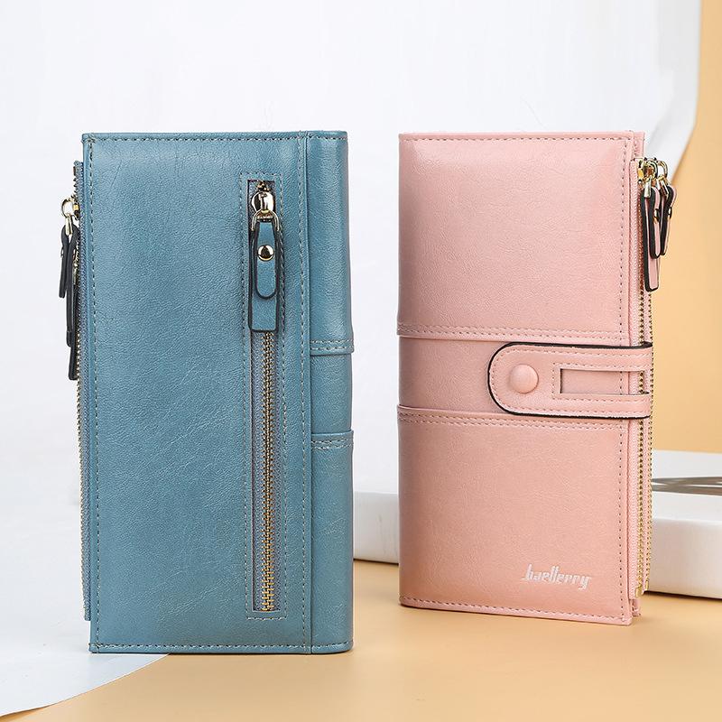 Damen Clutch mit zweifachem Reißverschluss