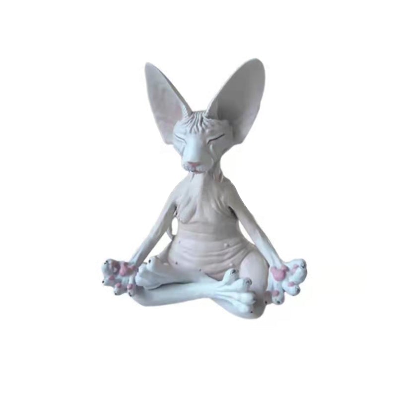 Sphynx Katze Yoga Statue