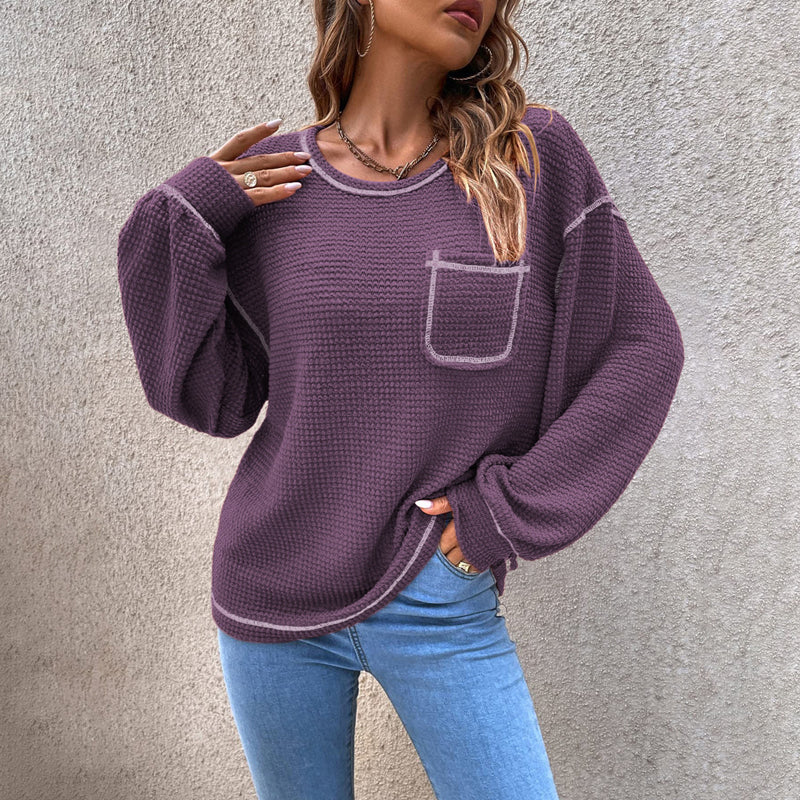 Tasche Rundhalsausschnitt Pullover