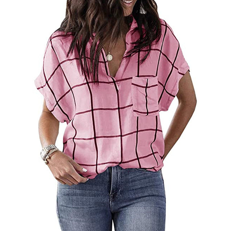Lässige Karierte Bluse Für Damen
