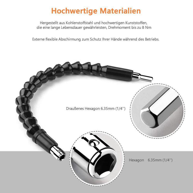 DOMOM Flexible Bithalter Bohrwerkzeug 300 MM (Schwarz)