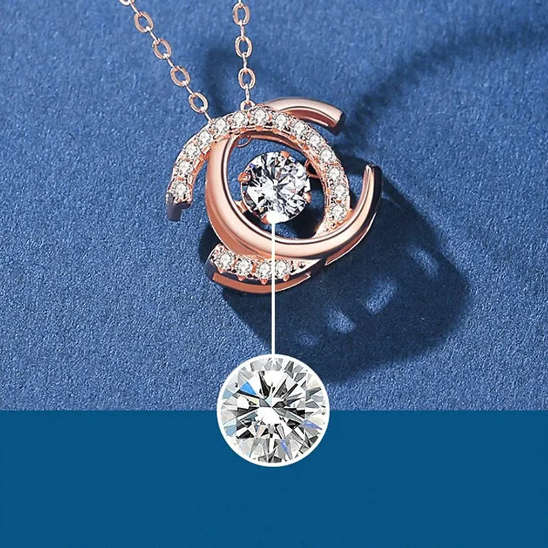 Spirituelle Doppel-C Moissanite Halskette