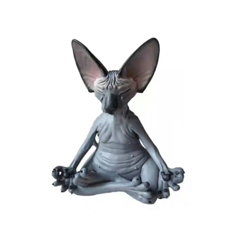Sphynx Katze Yoga Statue