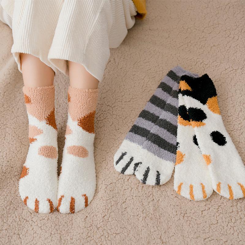Dicke warme süße Katzenkrallen-Bodensocken