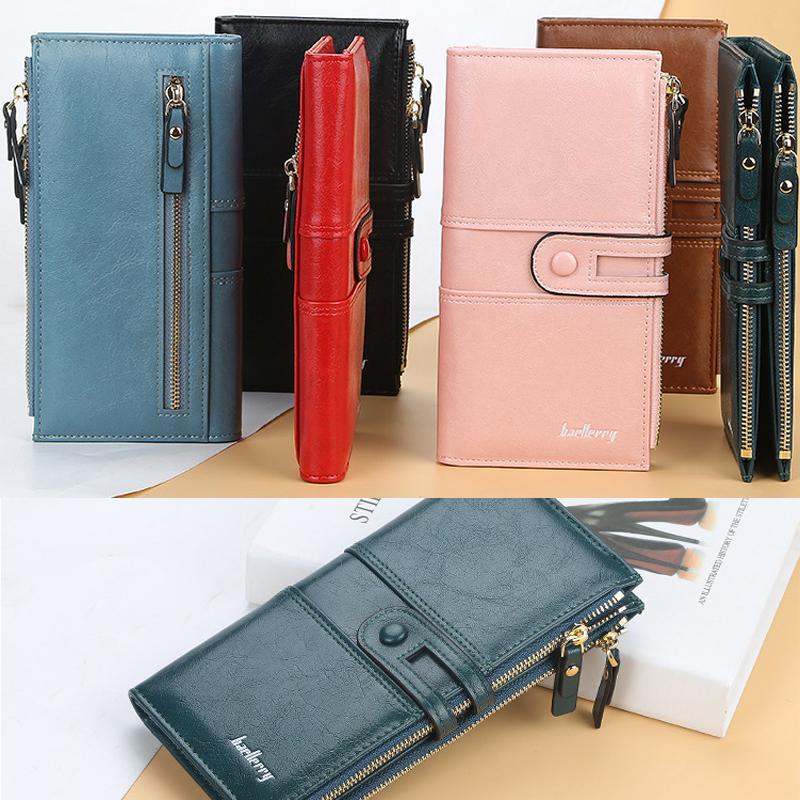 Damen Clutch mit zweifachem Reißverschluss