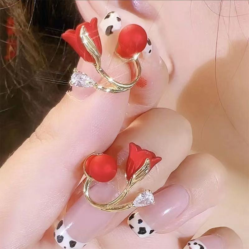 Vielseitige Tulpenblüten-Ohrringe