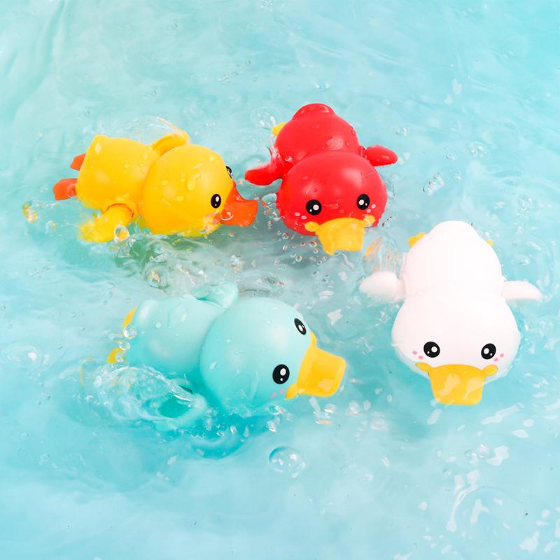 Kleines gelbes Entenuhrwerk-Badespielzeug