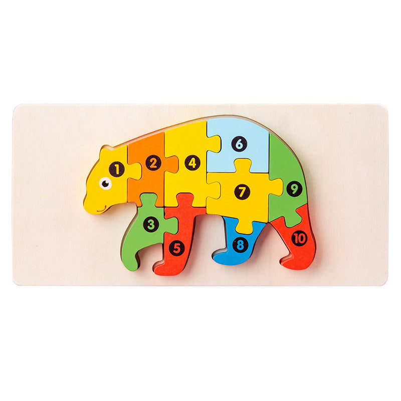 Pädagogisches 3D-Holzpuzzle für Kinder