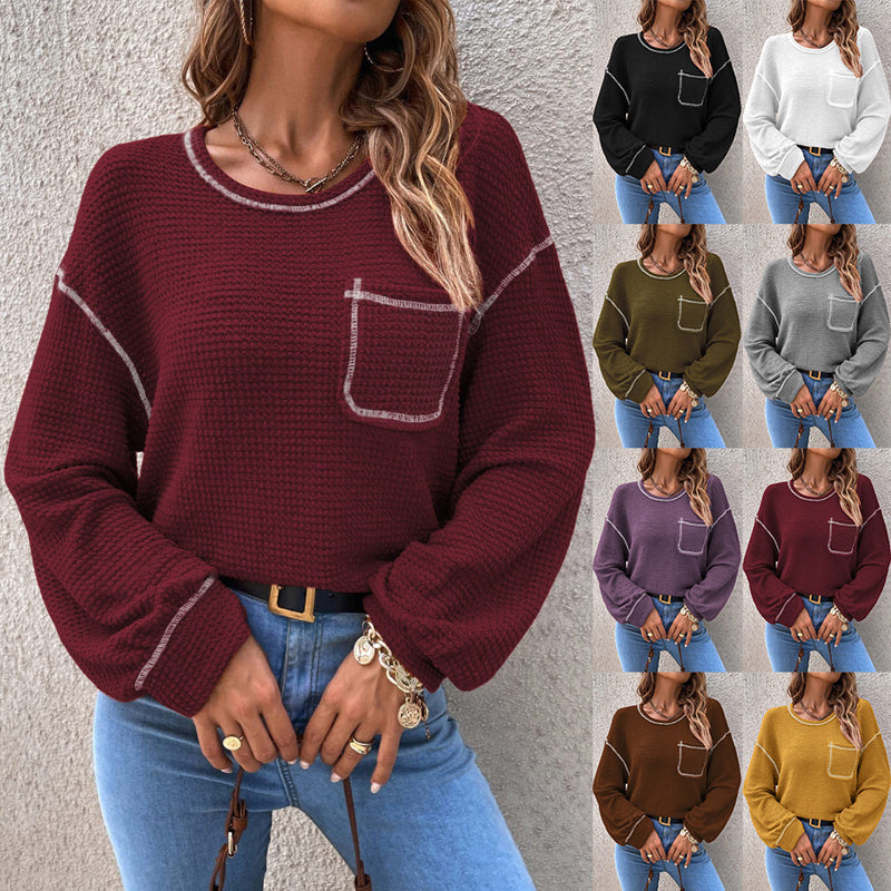 Tasche Rundhalsausschnitt Pullover