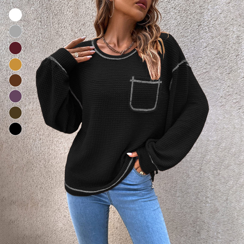 Tasche Rundhalsausschnitt Pullover