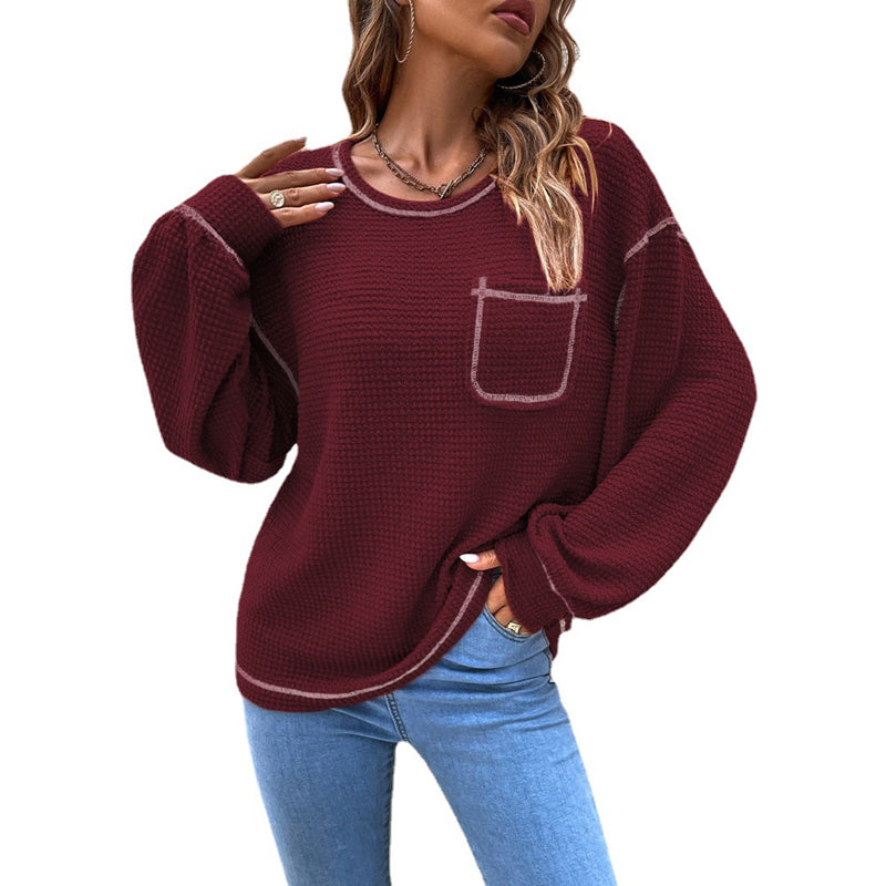 Tasche Rundhalsausschnitt Pullover