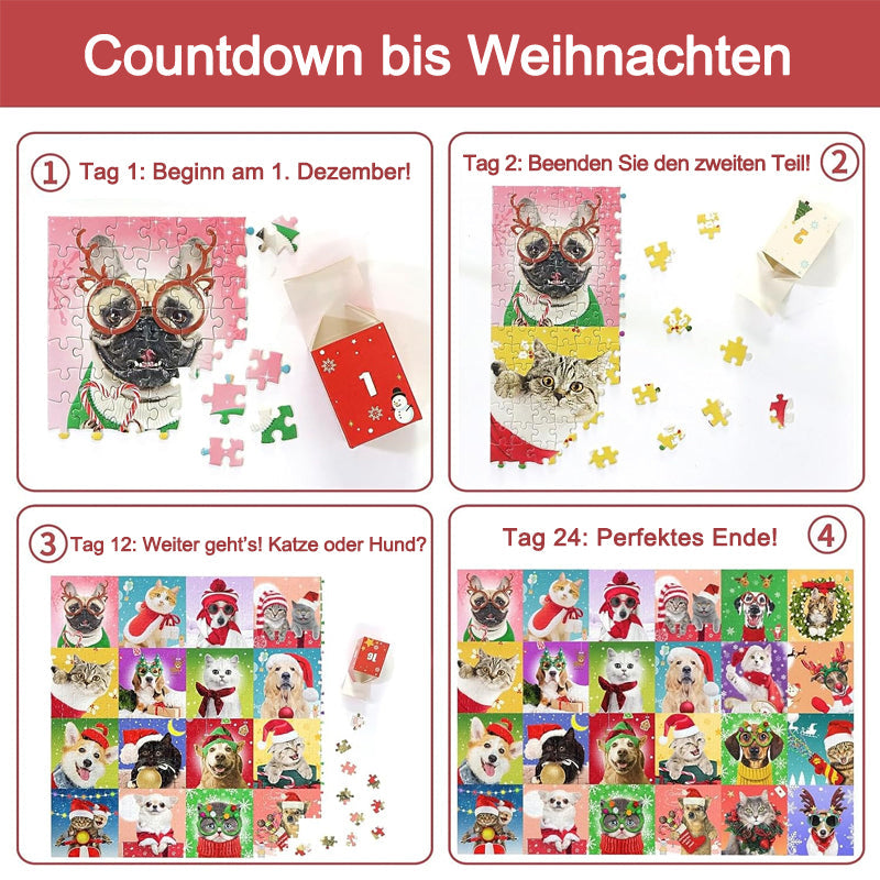 🎄Adventskalender Puzzle 🧩【Weihnachten Haustiere】