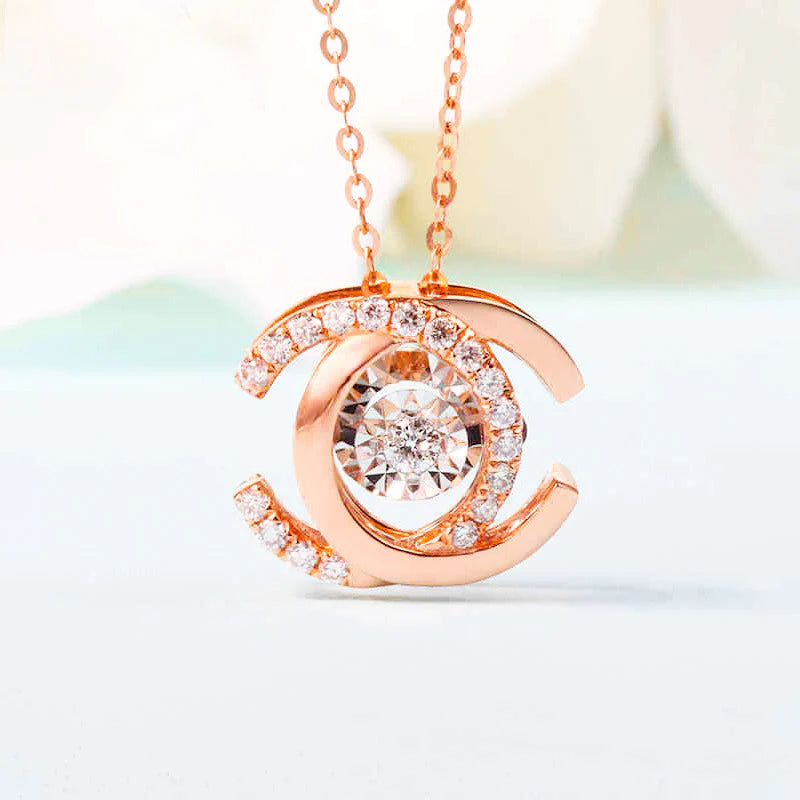 Spirituelle Doppel-C Moissanite Halskette